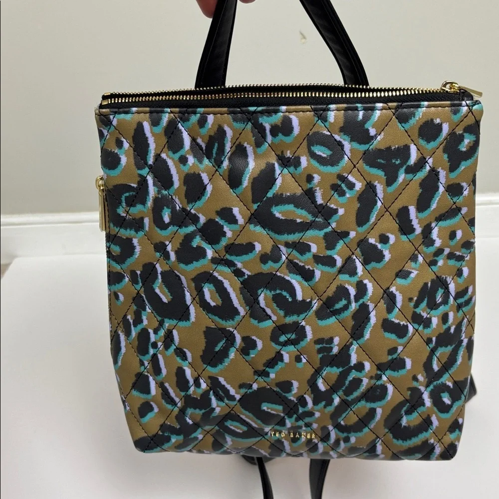 Ted Baker Leopard Print Quilted Mini Backpack